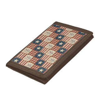 Americana Patriotic Country Rustic Farmhouse Trifold Wallet