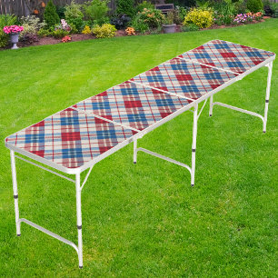Americana Plaid Beer Pong Table
