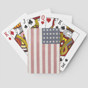 Americana Red White and Blue Vintage Flag Poker Cards