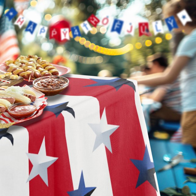 Americana Red White Blue Stars And Stripes Tablecloth (Creator Uploaded)