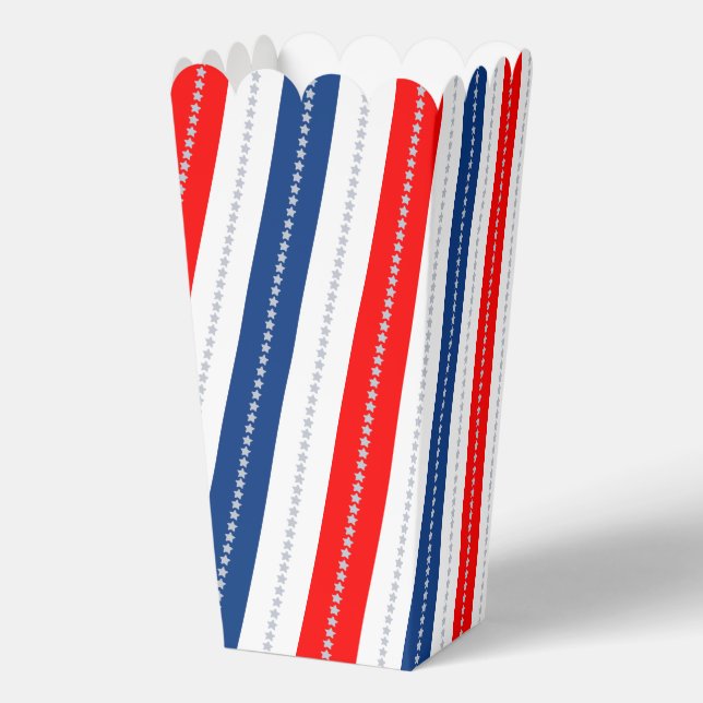Americana Red White Blue Stars & Stripes Favor Boxes (Back)