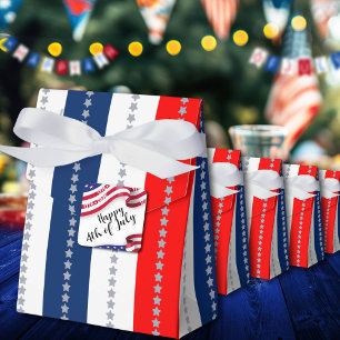 Americana Red White Blue Stars & Stripes Favor Boxes