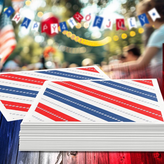 Americana Red White Blue Stars & Stripes Paper Dinner Napkins (Creator Uploaded)