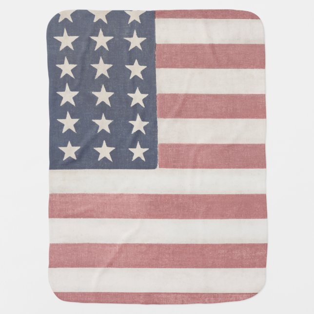 Americana Rustic American Flag Baby Blanket (Front)