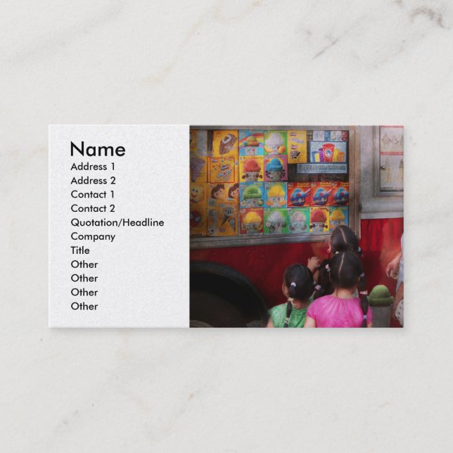 Americana - Serving chocolate ice cream Business Card (Front)