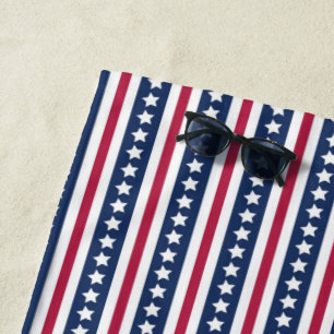 Americana stars and stripes beach towel