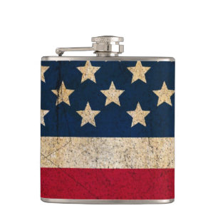 Americana Stars and Stripes Custom Flask