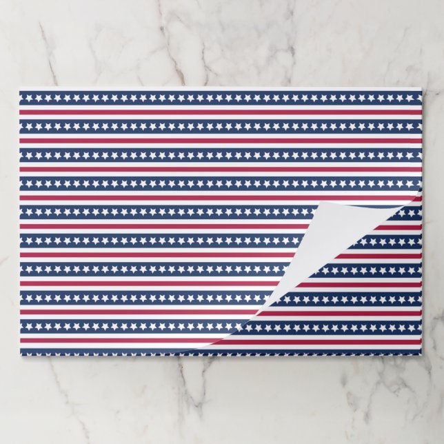 Americana stars and stripes paper placemats (Folded)