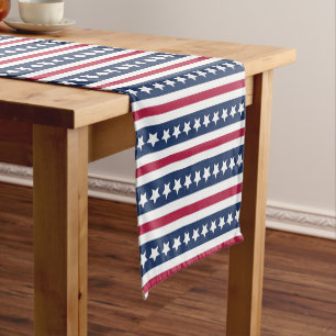 Americana stars and stripes short table runner