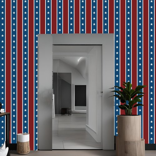 Americana Stars  Stripes Vertical Red White Blue Wallpaper