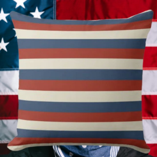 Americana Stripes – Classic Throw Pillow (Creator Uploaded)