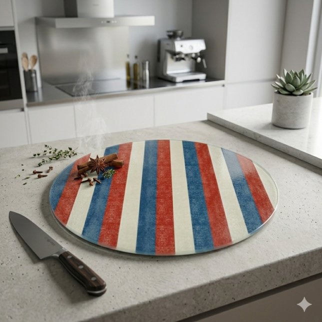 Americana Stripes – Decorative Glass Cutting Board (Creator Uploaded)