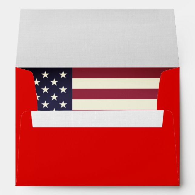 Americana USA Flag Linen Designer Envelopes (Back (Bottom))
