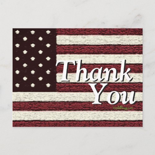 Americana USA Stars and Stripes Thank You Postcard