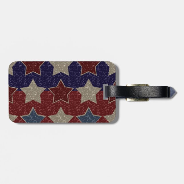 Americana Vintage Stars Baggage Tag (Back Horizontal)