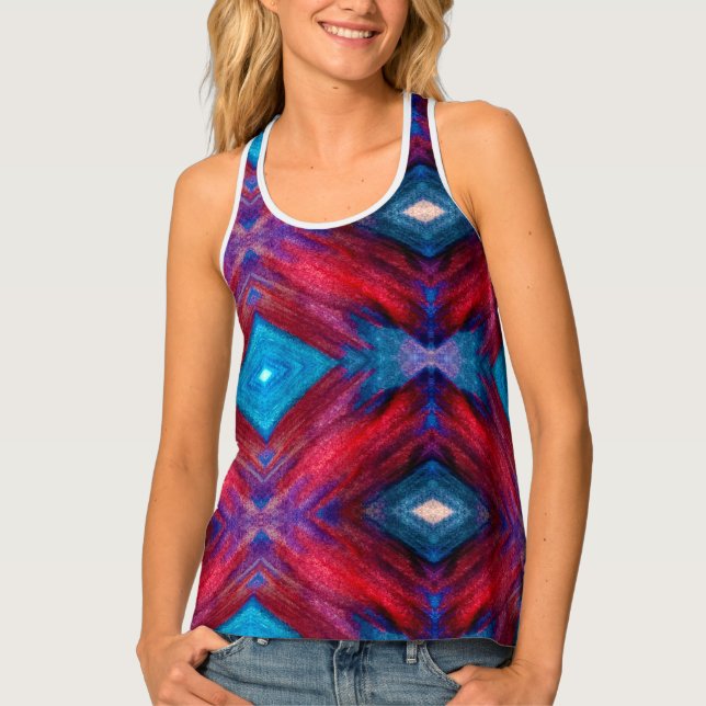 Americana Watercolor Art Tank Top (Front)