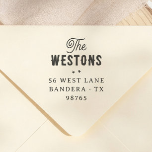 Americana Western Typography Return Address Rubber Stamp