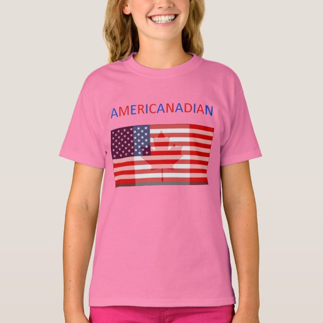 AMERICANADIAN girls' ringer tee (Front)