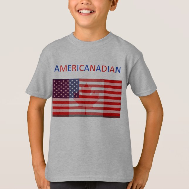 AMERICANADIAN kids'  grey tee (Front)