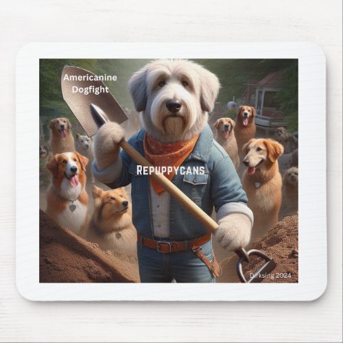 Americanine Dogfight Mouse Pad