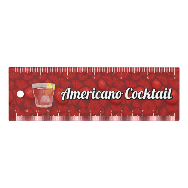 Americano Cocktail 6 inch Ruler (Front)