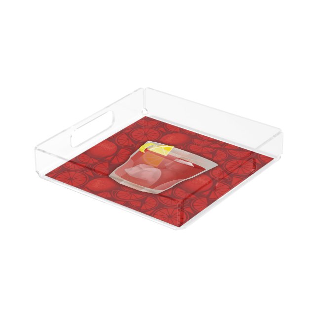 Americano cocktail acrylic tray (Angled)