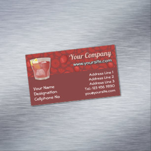 Americano cocktail business card magnet