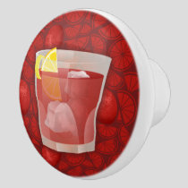 Americano cocktail ceramic knob