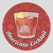 Americano Cocktail Classic Round Sticker
