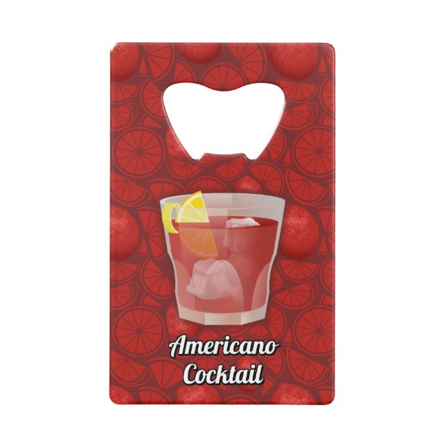 Americano cocktail credit card bottle opener (Front)