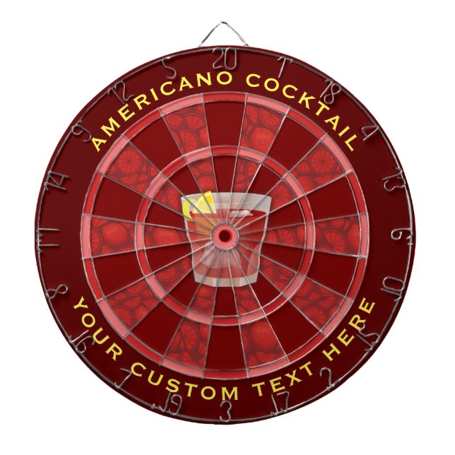 Americano Cocktail Dart Board (Front)