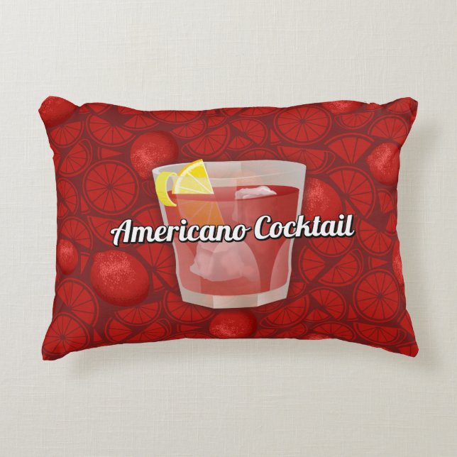 Americano Cocktail Decorative Pillow (Front)