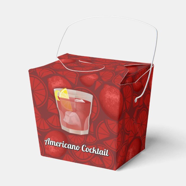 Americano cocktail favor boxes (Front Side)