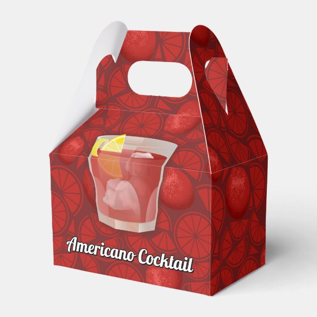Americano cocktail favor boxes (Front Side)