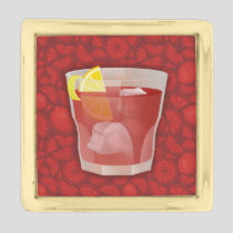 Americano cocktail gold finish lapel pin