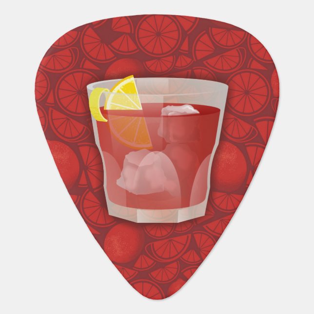 Americano cocktail guitar pick (Front)