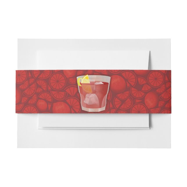 Americano cocktail invitation belly band (Front Example)