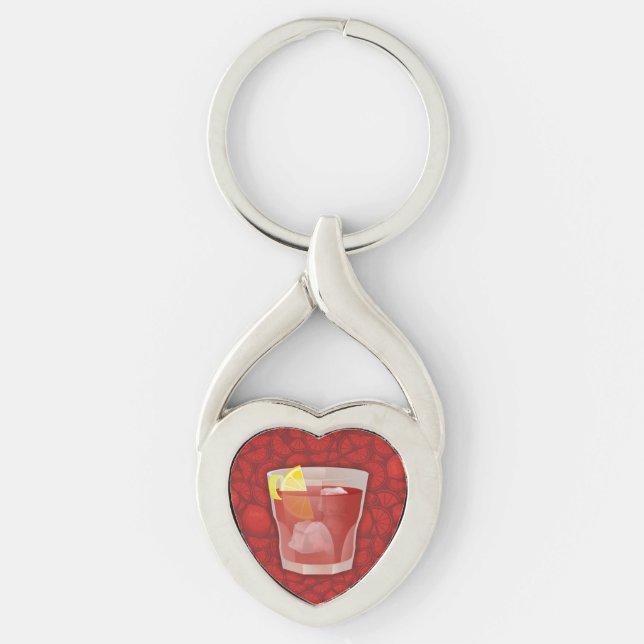 Americano cocktail keychain (Front)