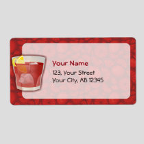 Americano cocktail label