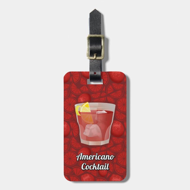 Americano cocktail luggage tag (Front Vertical)
