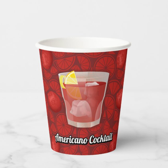 Americano Cocktail Paper Cups (Front)