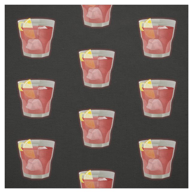 Americano Cocktail Pattern Fabric (Swatch)