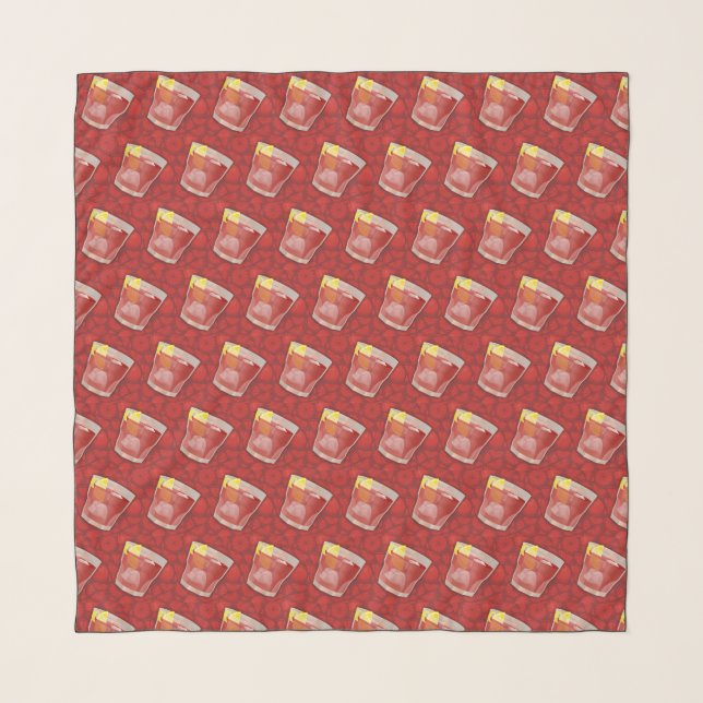 Americano Cocktail Pattern Scarf (Front)