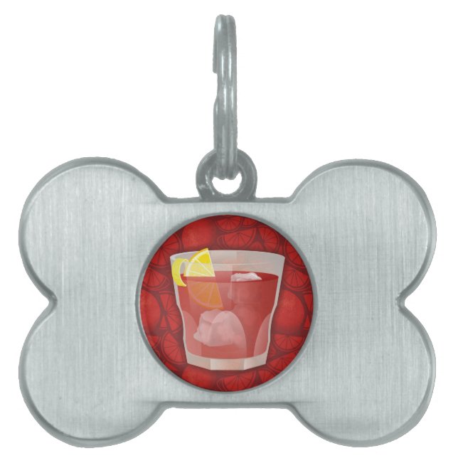 Americano cocktail pet tag (Front)