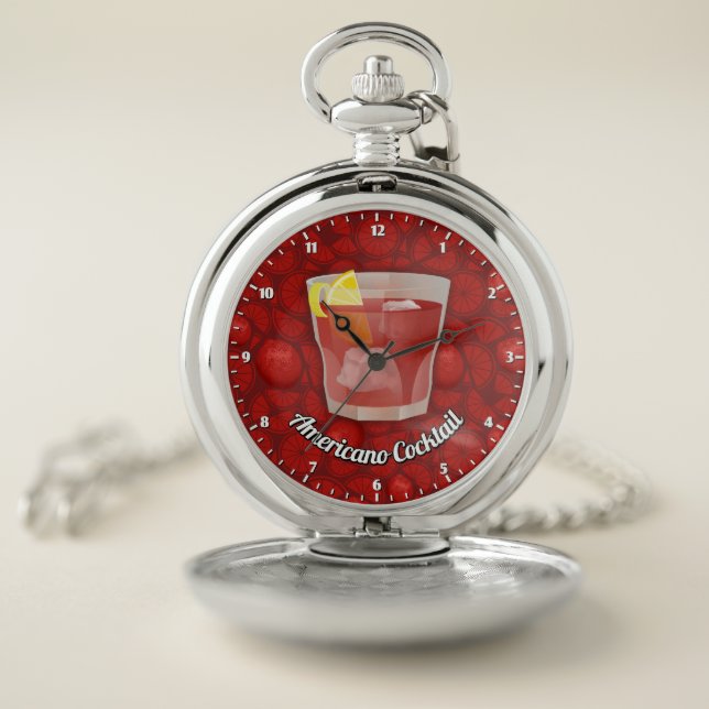 Americano Cocktail Pocket Watch (Inside)
