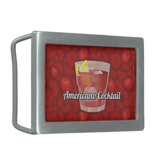Americano cocktail rectangular belt buckle (Front Left)