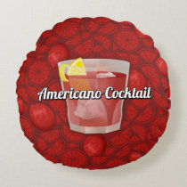 Americano Cocktail Round Pillow