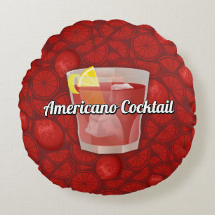 Americano Cocktail Round Pillow