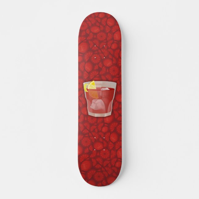 Americano cocktail skateboard deck (Front)