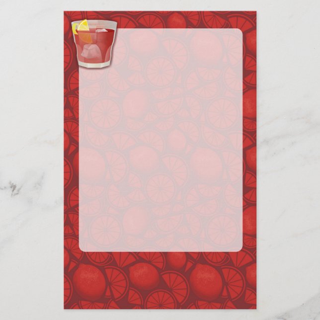 Americano cocktail stationery (Front)